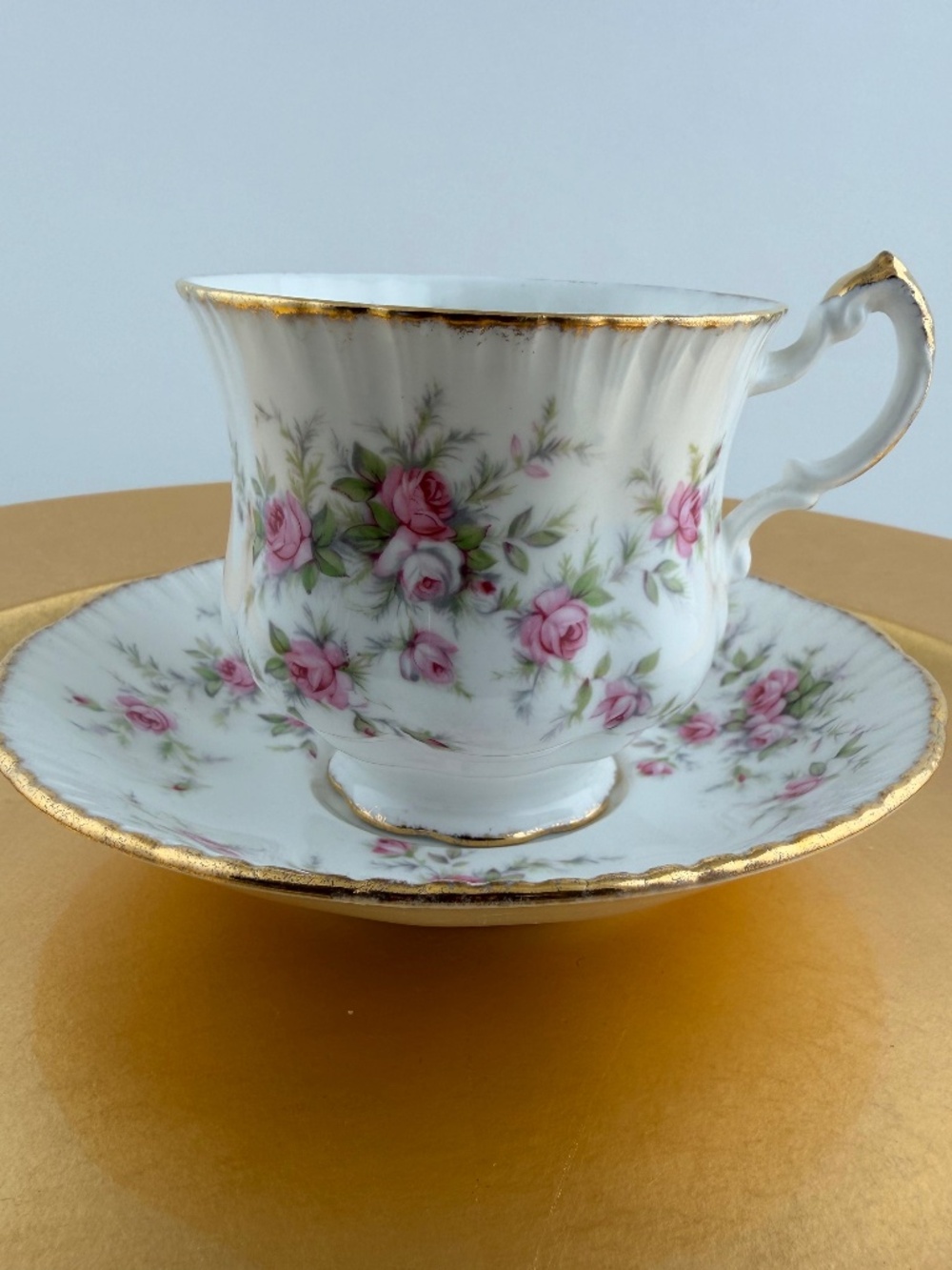 Paragon Victoriana-Rose Footed Teacup Bone China-Gold  - VTG Tea Cup Set